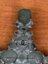 Chanel cross brooch black crystals
