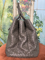 Bottega Veneta intrecciato roma bag grey