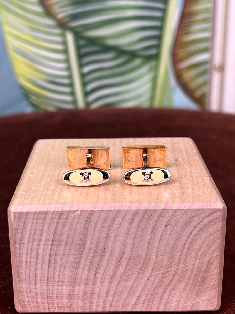 Celine triomphe cufflinks 1980s