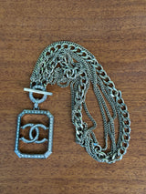 Chanel coco mark multi chain pendant necklace