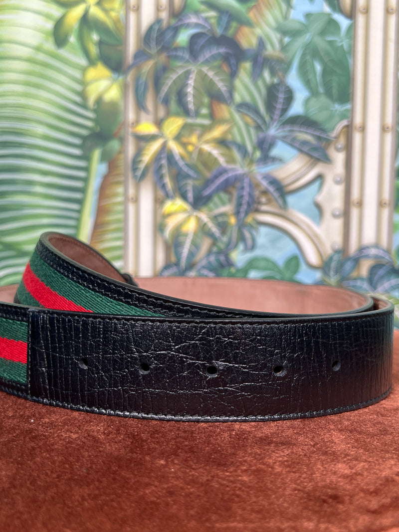 Gucci GG buckle belt green/red