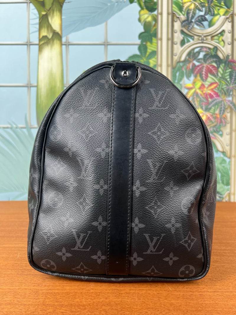 Louis Vuitton keepall 45 bandouliere black monogram eclipse – A