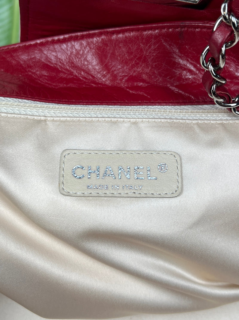 Chanel East west large shopper tote red