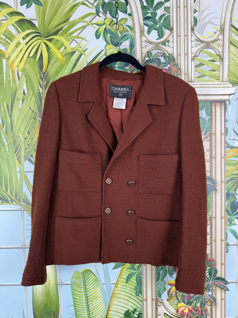 Chanel Vintage Tweed Set Brown Fall 1998's collection