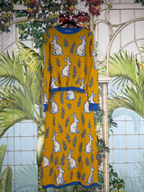 Yellow/blue set with rabbits