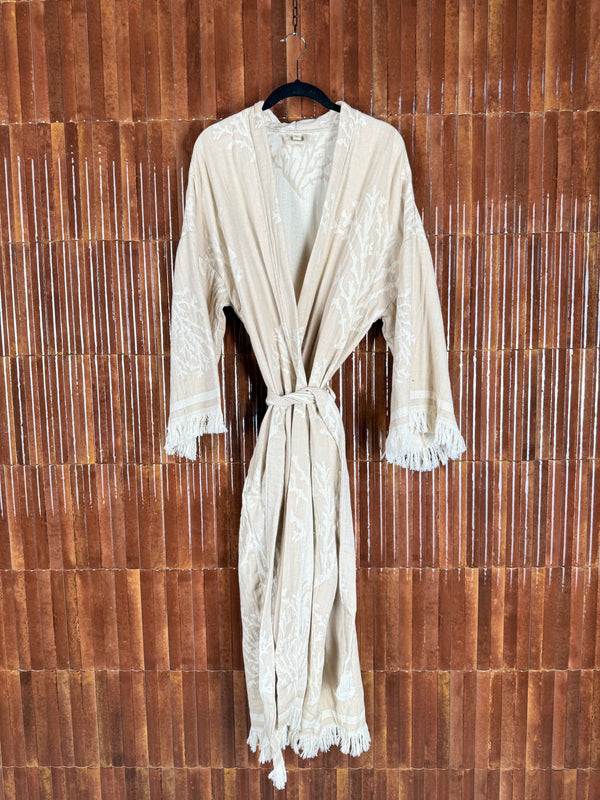 Amca cotton kaftan corallium beige