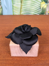 Chanel brooch black camellia flower