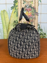 Christian Dior Navy Trotter Boston bowling bag