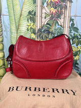 Burberry red leather bag