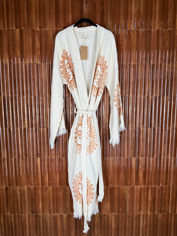 Amca cotton kaftan red sun