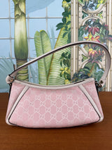Gucci pink GG canvas Abby D ring baguette bag