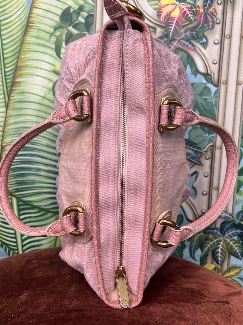 Louis Vuitton pink monogram denim neo cabby MM bag