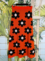 Orange set with cat and flower print