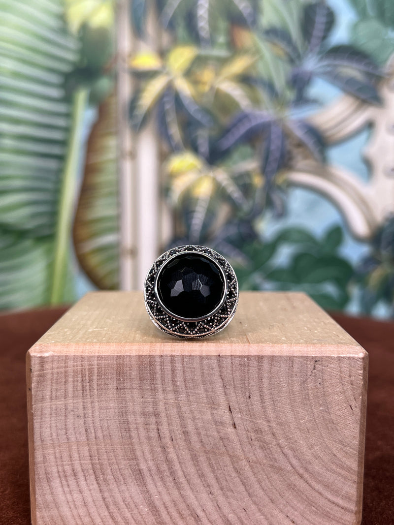 Thomas sabo sterling silver blackened onyx zirconia ring