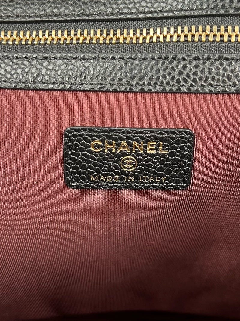 Chanel timeless clutch black caviar leather