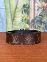 Louis Vuitton Leather LV Circle Reversible Belt Brown / Black