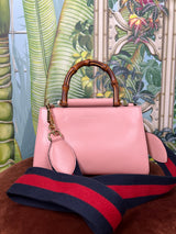 Gucci nymphaea pink bamboo bag