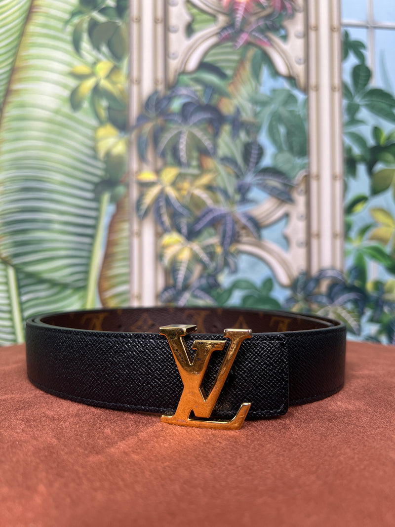 Louis Vuitton initiales reversible belt monogram/black