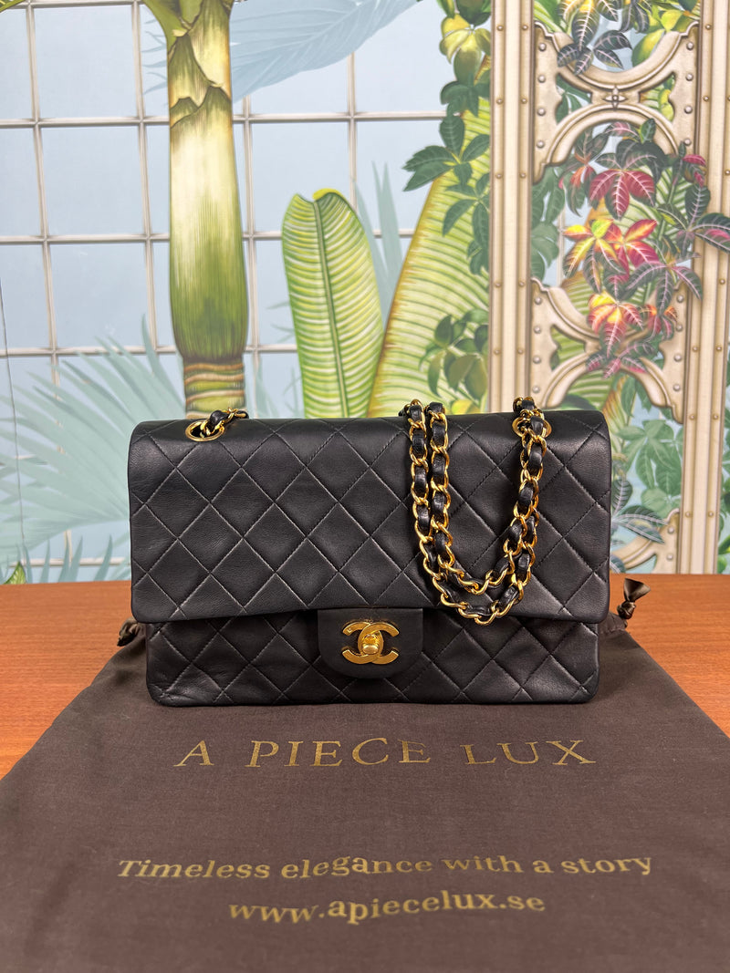 Chanel double flap bag medium black