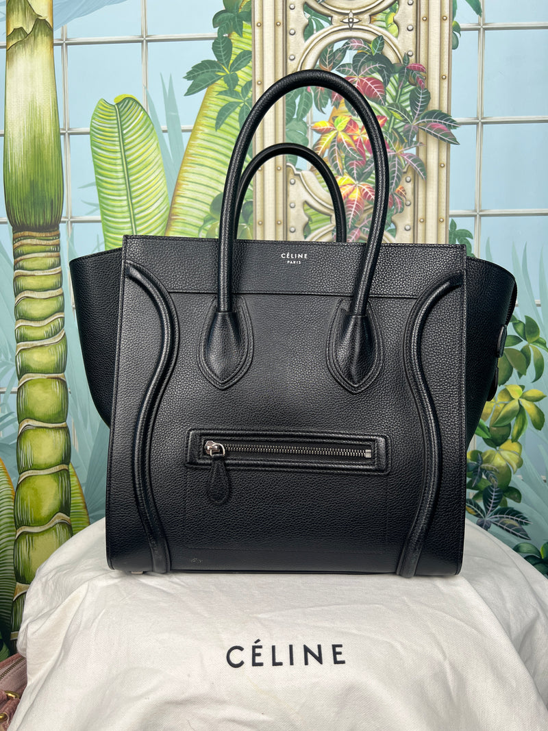 Céline luggage black leather bag