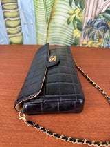 Chanel East West Chocolate bar flap bag black