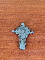 Chanel cross brooch black crystals