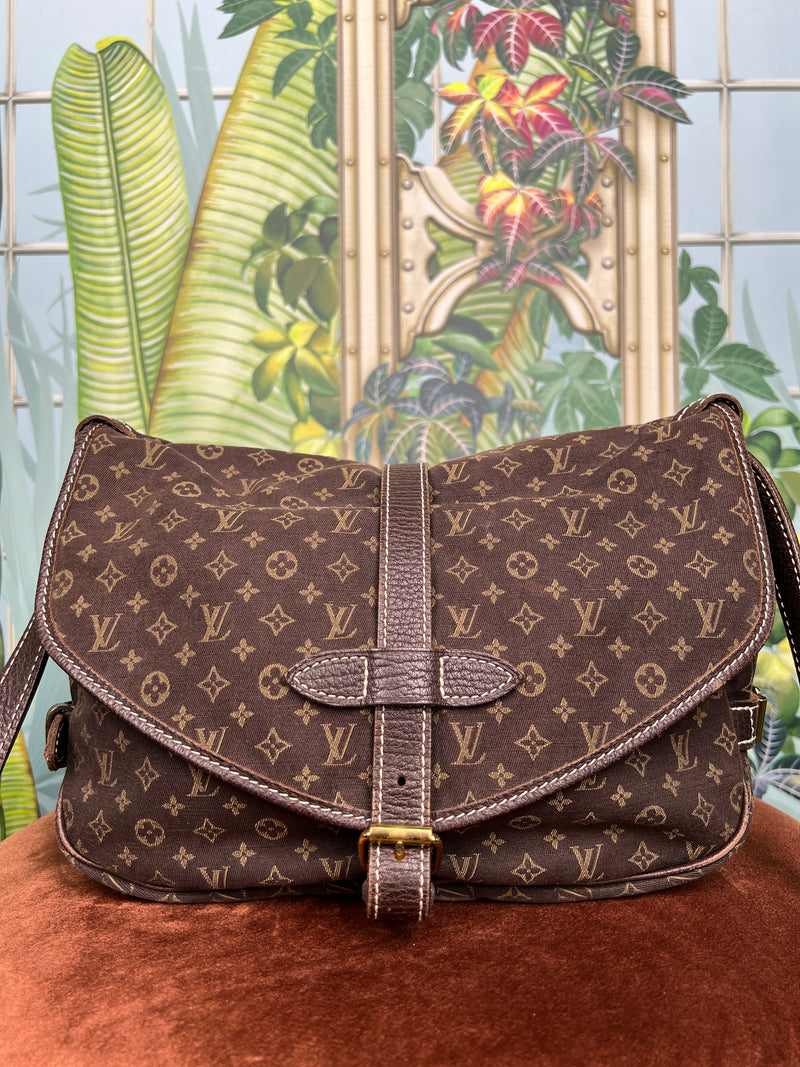 Louis Vuitton mini Lin saumur bag brown