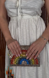 Anya Hindmarch Valorie Rainbow Glitter Clutch