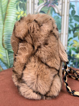 Chanel flap bag matelassé rabbit fur