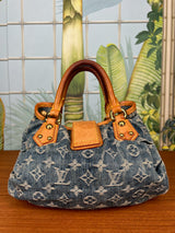 Louis Vuitton monogram denim pleaty bag