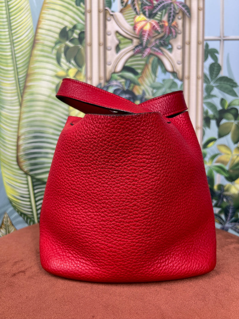 Hermés picotin leather bag red pm