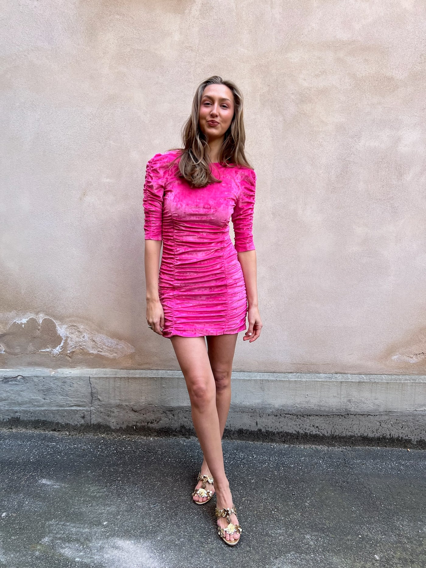 Ganni pink velvet dress – A Piece Lux