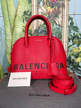 Balenciaga Ville top rouge coquelicot small handbag