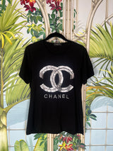 Chanel T-shirt black with CC