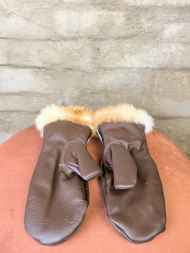 Astis gloves leather dark brown