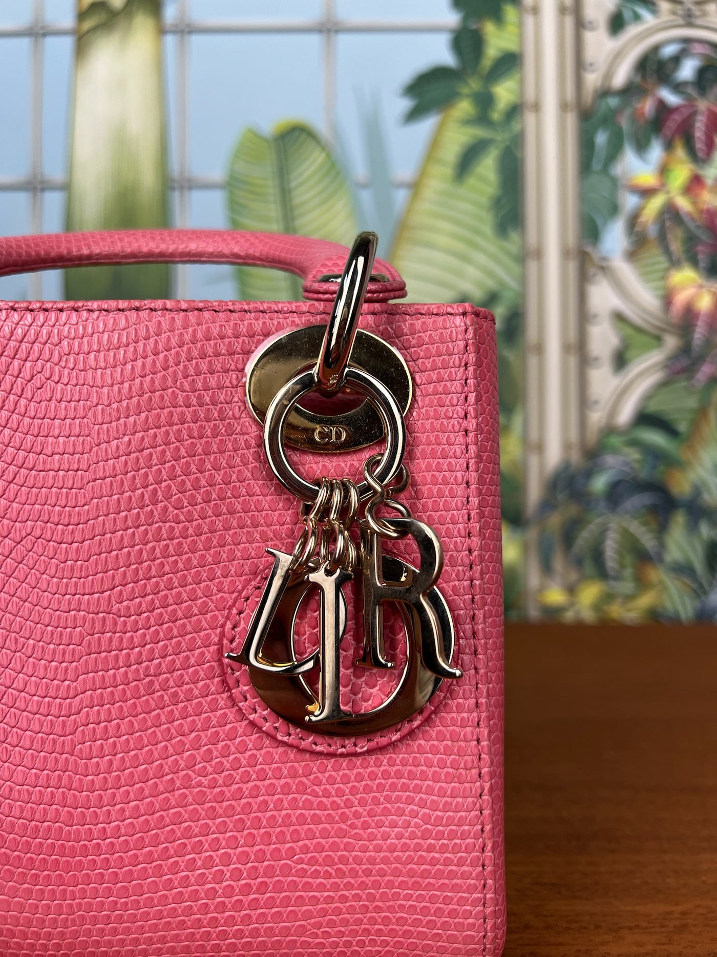 Christian Dior lizard mini Lady Dior pink – A Piece Lux