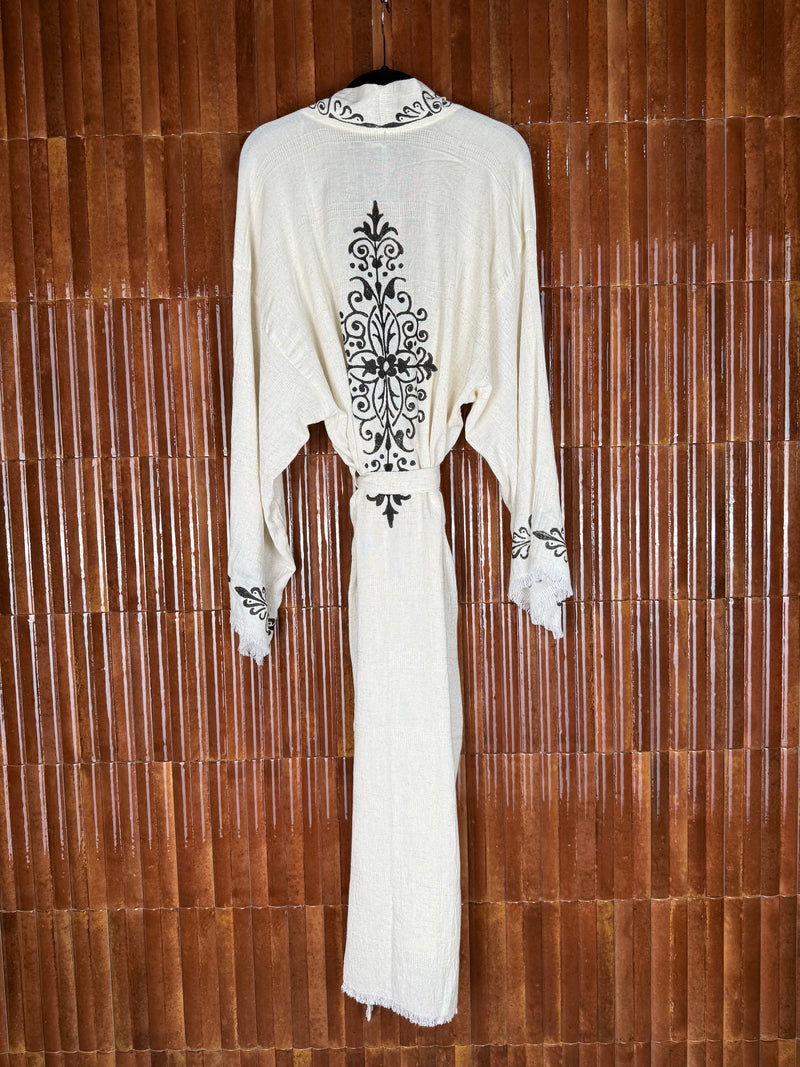 Amca linen mix kaftan Hestia black