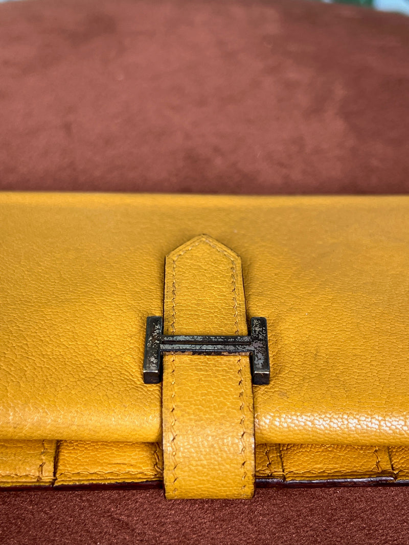 Hermés béarn wallet yellow