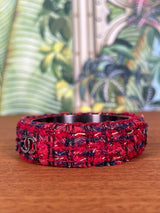 Chanel tweed bracelet red