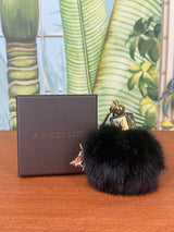 Louis Vuitton key ring fur ball black
