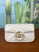 Gucci marmont cardholder/lipstick bag off white