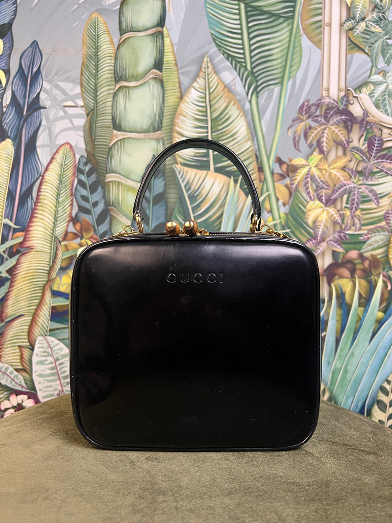 Gucci Box Patent Leather Bamboo bag