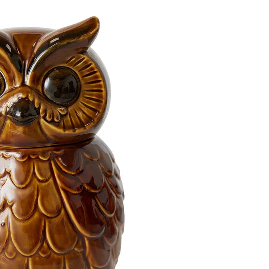 HK living ceramic owl jar roasted