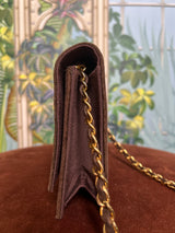 Chanel flap suede brown