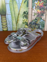 Chanel dad sandals silver