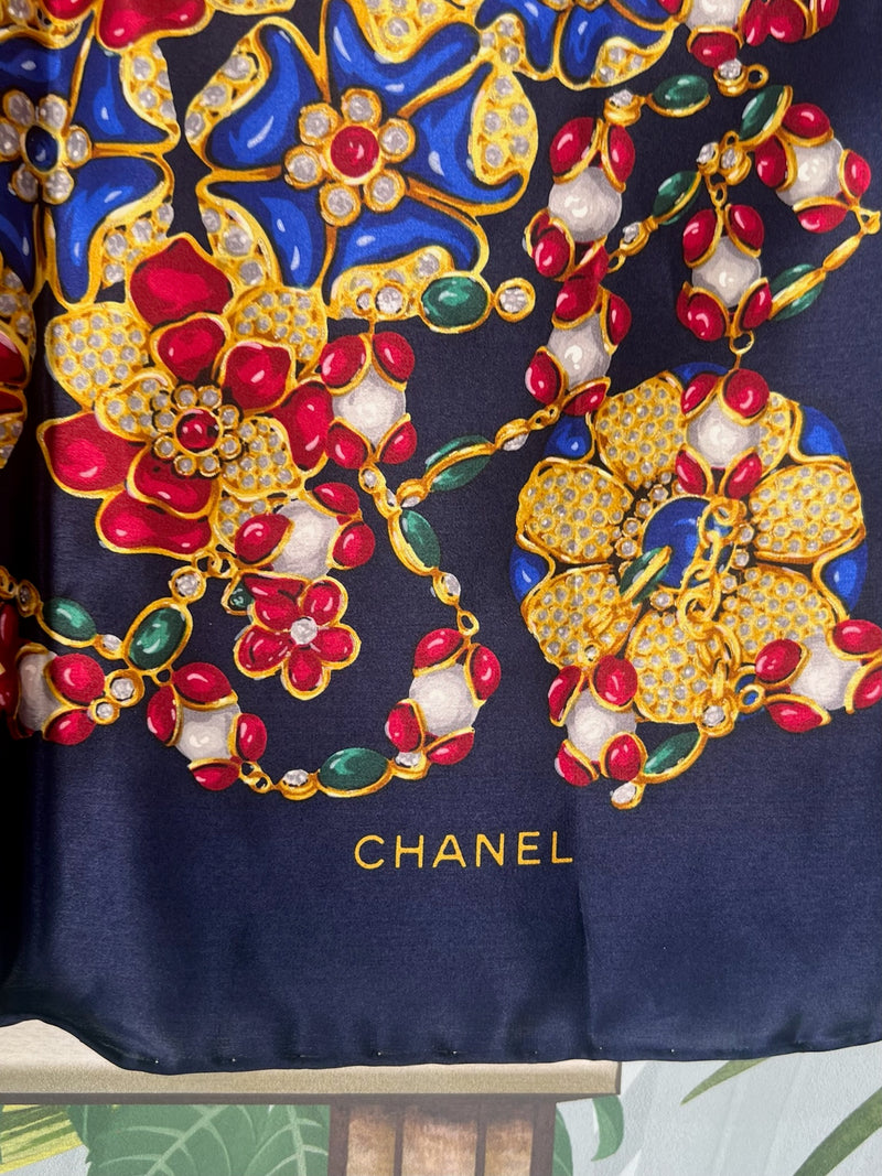 Chanel scarf blue/multicolor