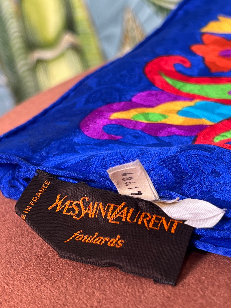 Yves Saint laurent blue scarf