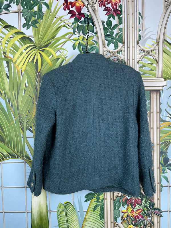 Chanel tweed jacket green/blue