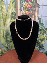 Chanel long pearl/rihnstone necklace