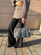 Christian Dior Navy Trotter Boston bowling bag
